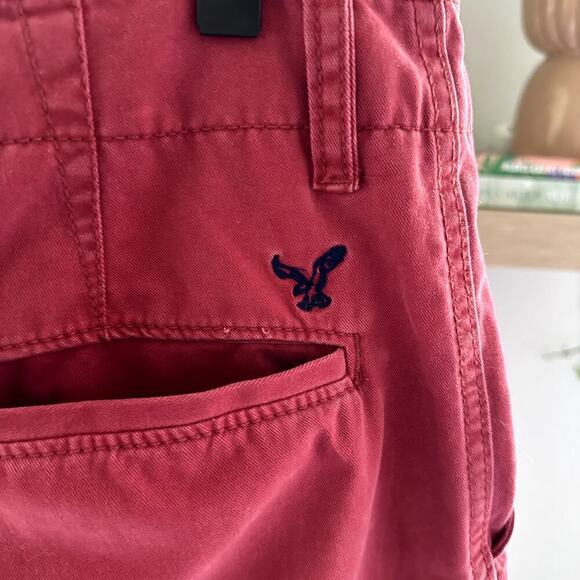 Vintage American Eagle Men Longboard Shorts Size 32 Brick Red 10” Inseam Casual - Picture 4 of 9